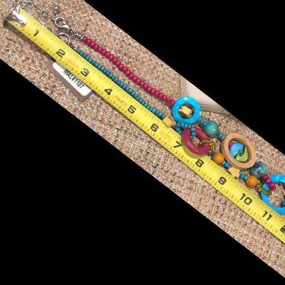 TRESKA Modern Abstract Multicolor MultiMedia Y Drop Necklace - Picture 8 of 9